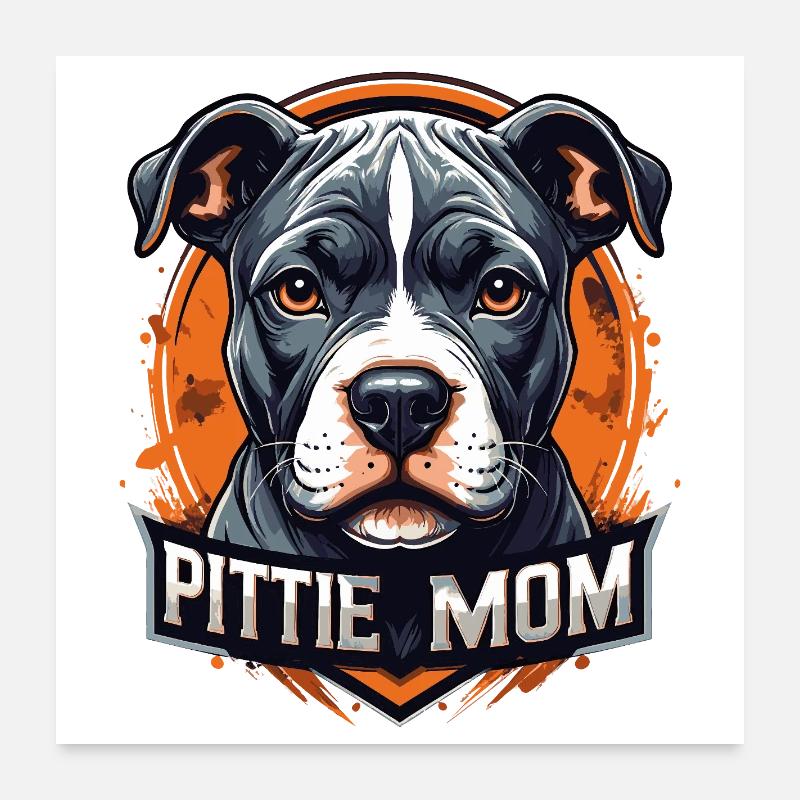 Art pitbull de la mère pitbull Pittie Poster 60 x 60 cm