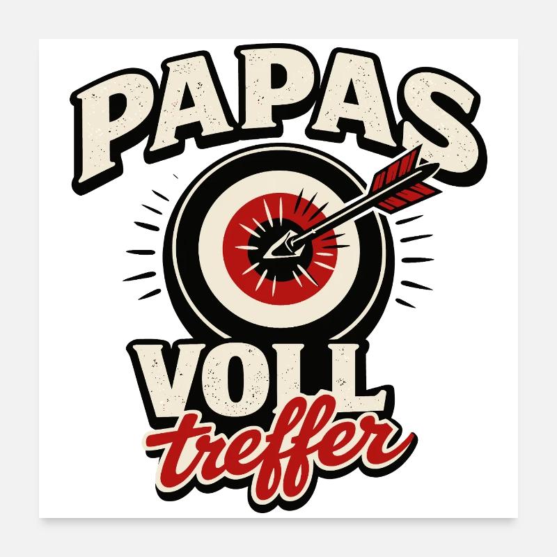 Le dans le mille de Papa Dis Dart Baby Poster 60 x 60 cm