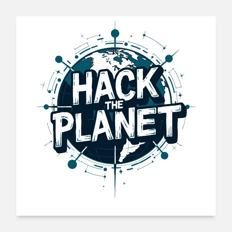 Globe Hack Motif – Planetary Techstyle Poster 24" x 24" (60x60 cm)