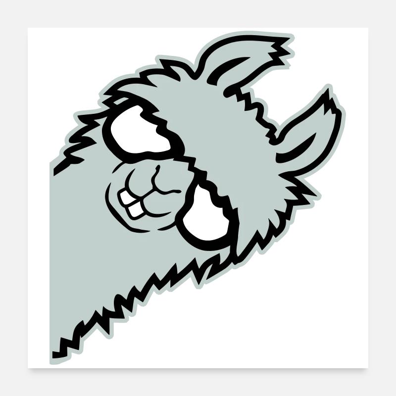 llama lying smug glasses nerd funny animal Poster 24" x 24" (60x60 cm)