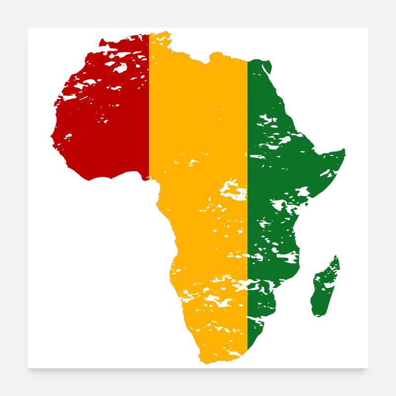 Guiena_Flagge_Afrika_used Poster 60x60 cm