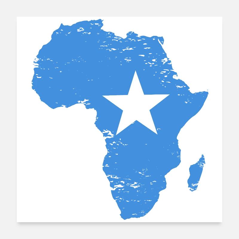 Drapeau somalien Afrique utilisé Poster 60 x 60 cm