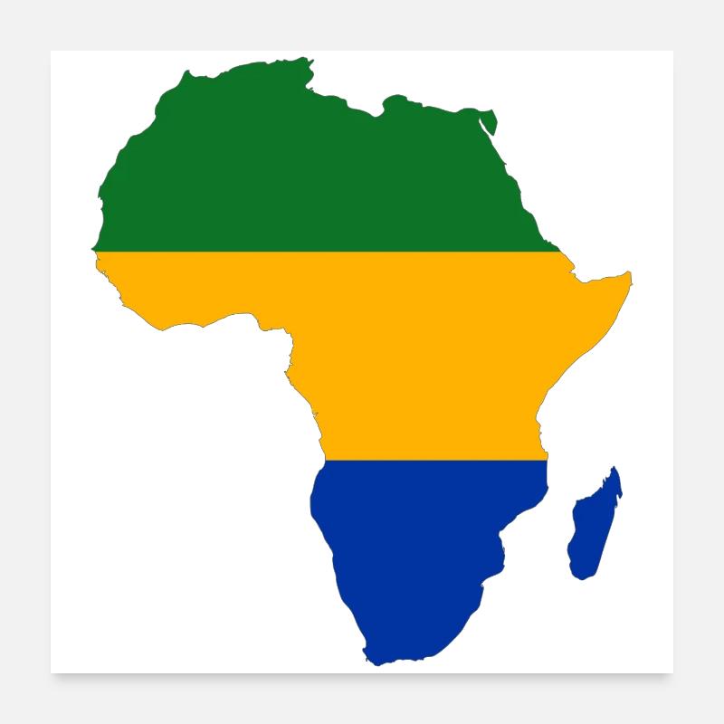 Gabon_Flagge_Afrika Poster 60 x 60 cm