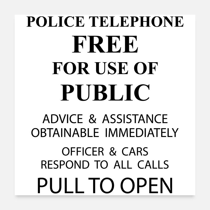police box text Poster 24" x 24" (60x60 cm)