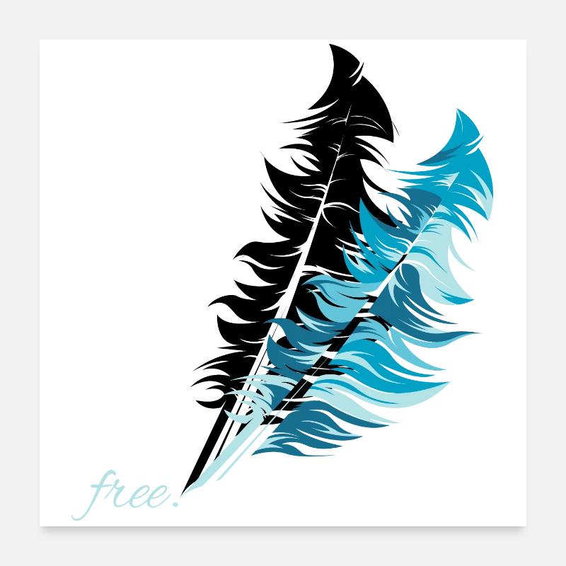 Illustration de liberté de plume de plume libre Poster 60 x 60 cm