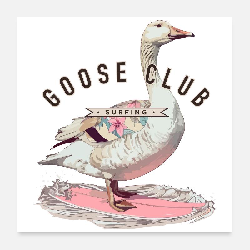 Conception de t-shirt Goose Surfing Poster 60 x 60 cm