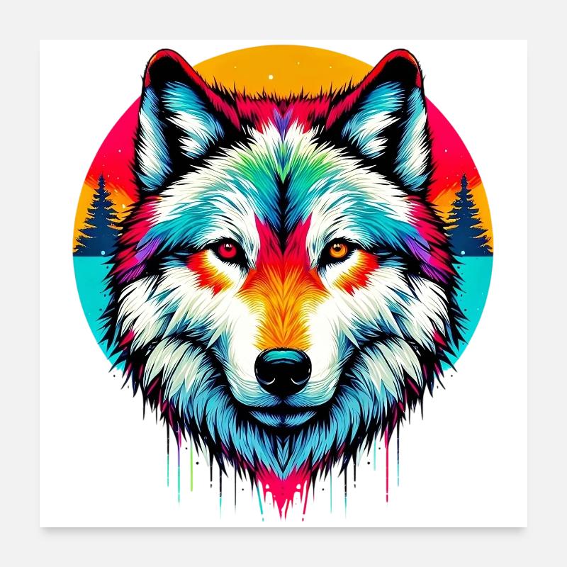 Wolf Poster 24" x 24" (60x60 cm)