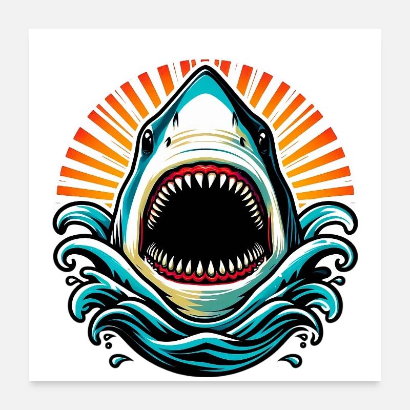 Shark Poster 24" x 24" (60x60 cm)