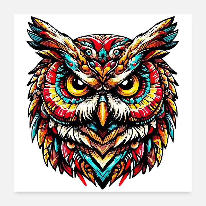 Eule Poster 60x60 cm