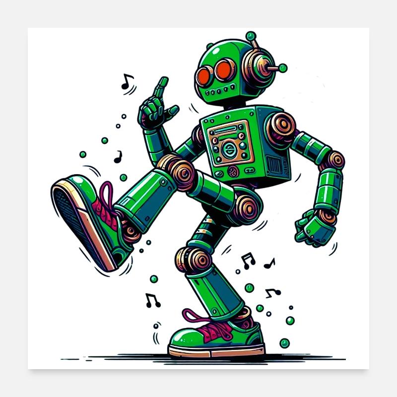 Danses de robots extraterrestres extraterrestres Poster 60 x 60 cm