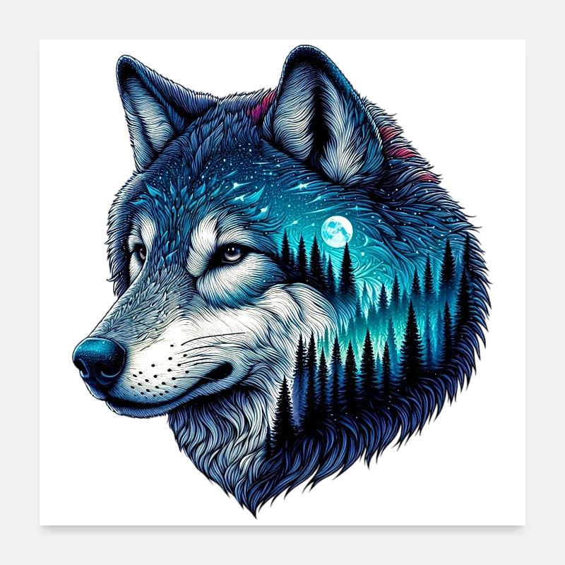 Loup Poster 60 x 60 cm