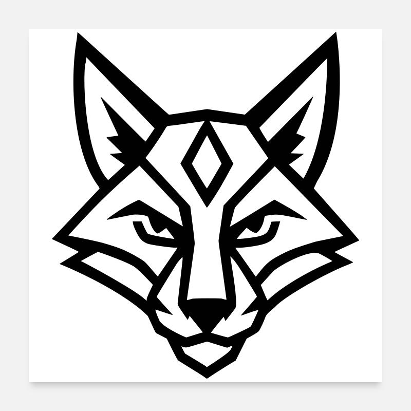 Stylized geometric fox Poster 24" x 24" (60x60 cm)
