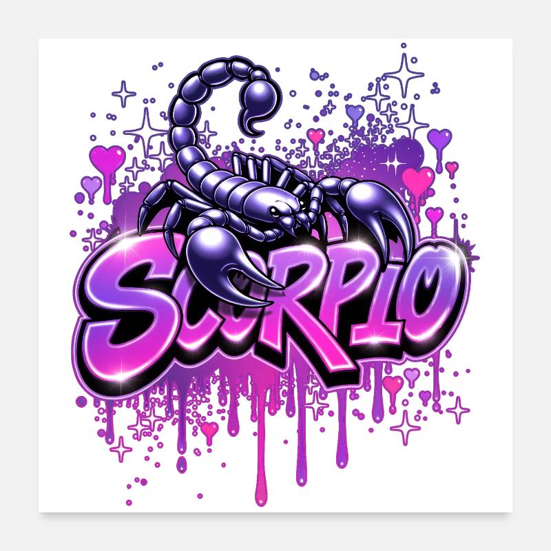 ♏ -Scorpio- Graffiti-style zodiac sign Poster 24" x 24" (60x60 cm)