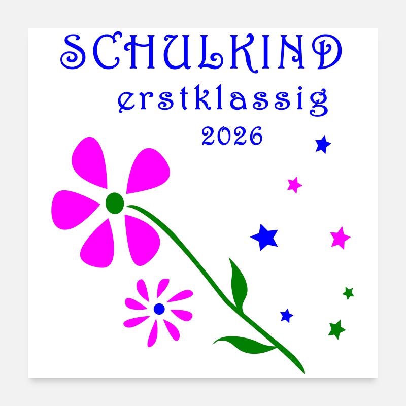 School Child First Class Poster 24" x 24" (60x60 cm)