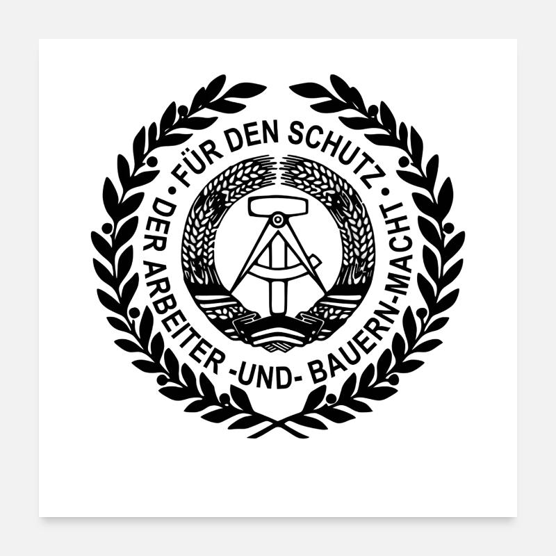 DDR Emblem Zirkel Ostalgie Poster 60x60 cm