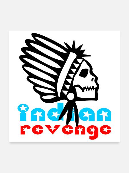 Indian Skull Revenge - Poster 60x60 cm - Weiß - Vorne