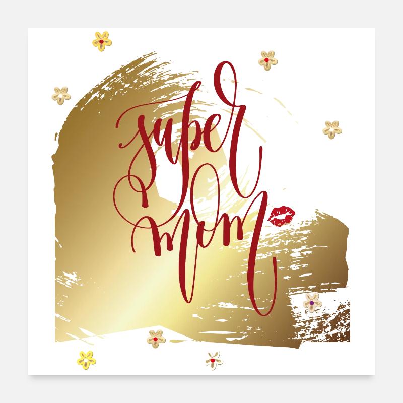 super mom, Muttertag Poster 60x60 cm