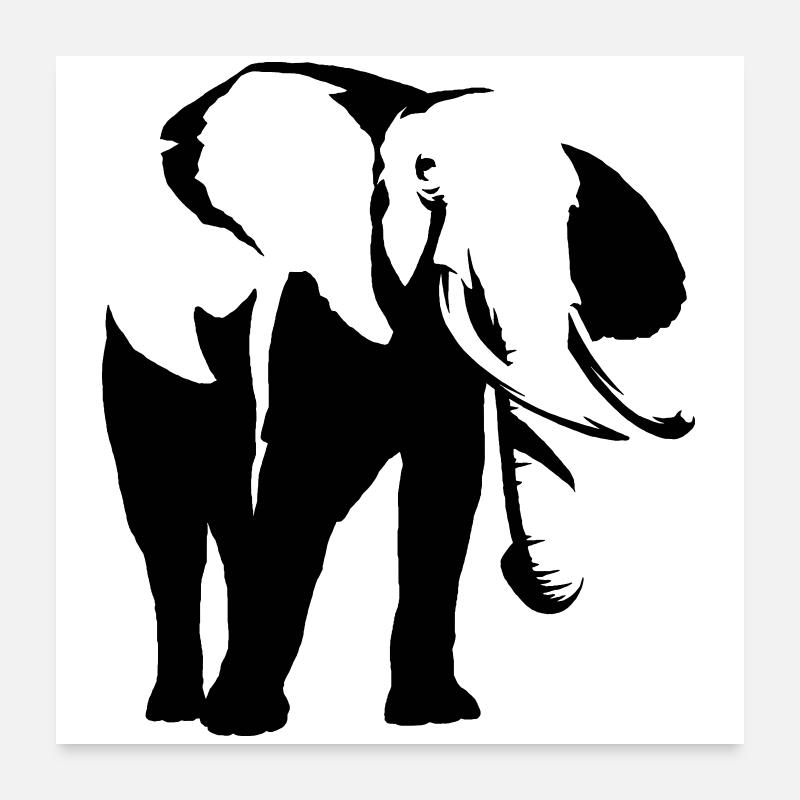 Eléphant d’Afrique Poster 60 x 60 cm