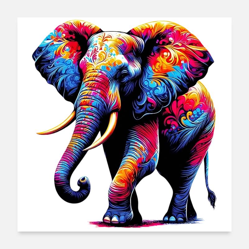 Éléphant Poster 60 x 60 cm