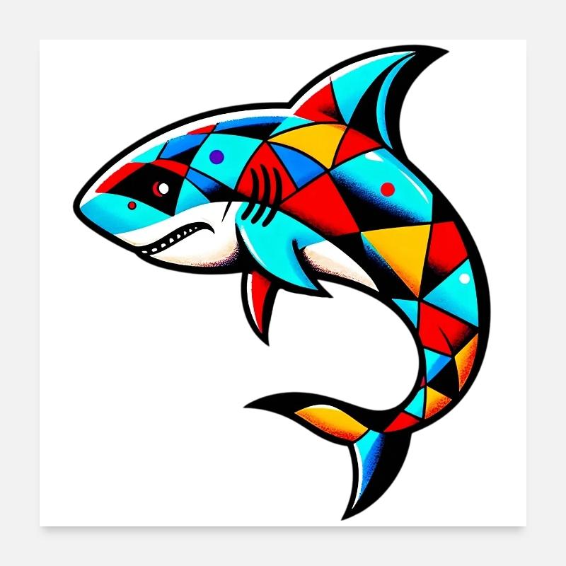 Requin arlequin Poster 60 x 60 cm