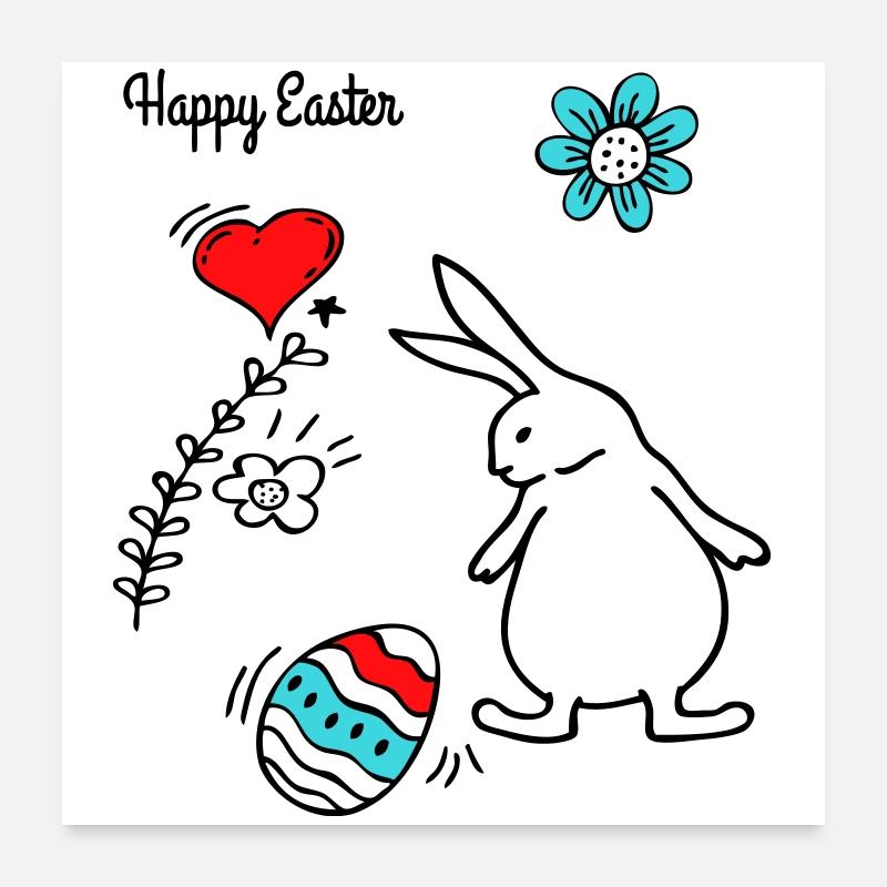 Happy Easter Poster 60x60 cm