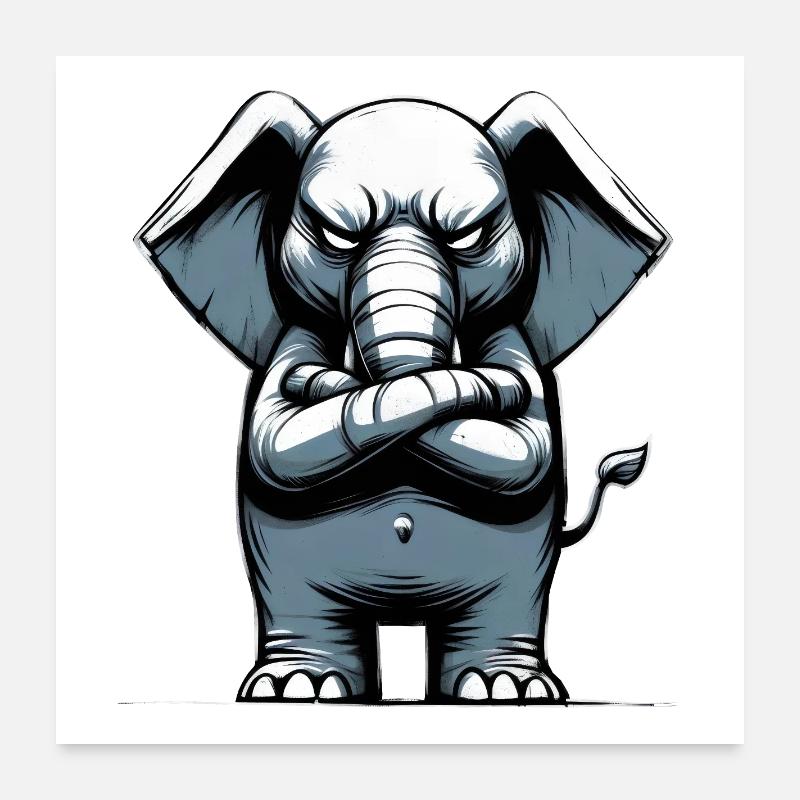 elephant bad guy Poster 60 x 60 cm