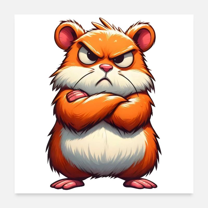 hamster grognon mécontent Poster 60 x 60 cm