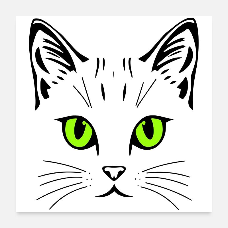 Cat motif – colour and eyes can be personalised Poster 24" x 24" (60x60 cm)