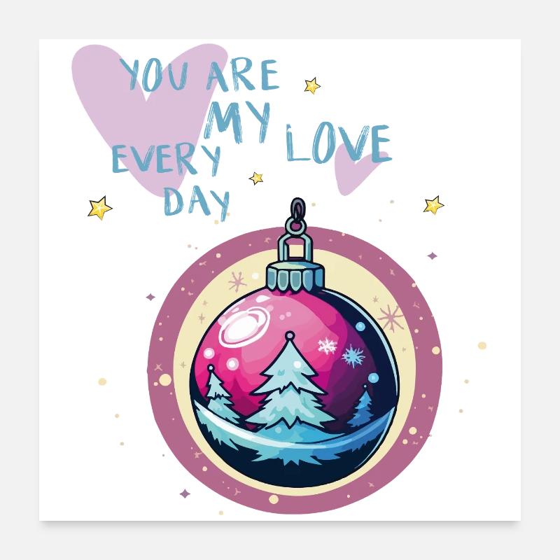 Weihnachtskugel Liebe  Poster 60x60 cm