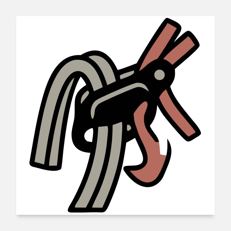 Sicherungsgerät Klettern Karabiner Bouldern Poster 60x60 cm