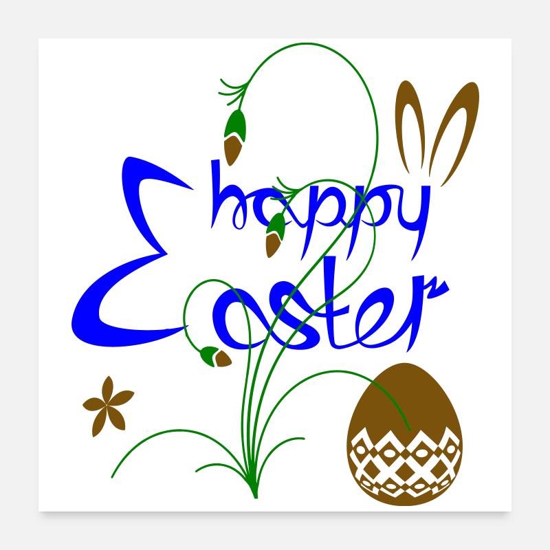 happy easter easter Poster 24" x 24" (60x60 cm)