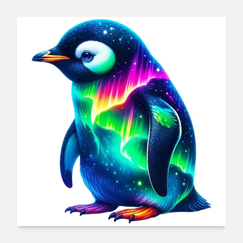 Aurora Borealis Penguin Poster 24" x 24" (60x60 cm)