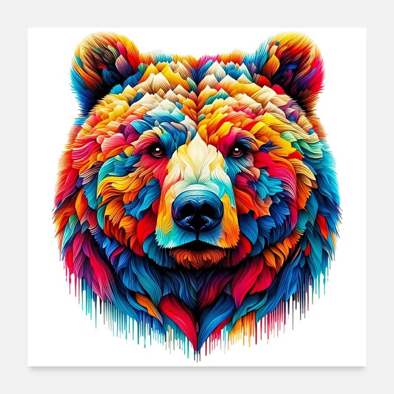 Ours - Poster 60 x 60 cm - blanc
