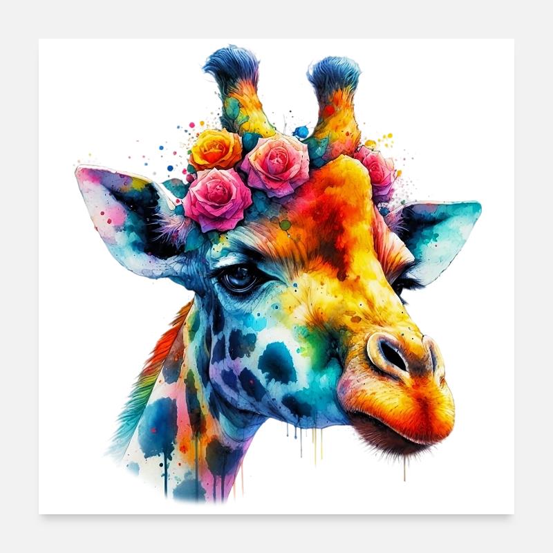 Girafe Poster 60 x 60 cm
