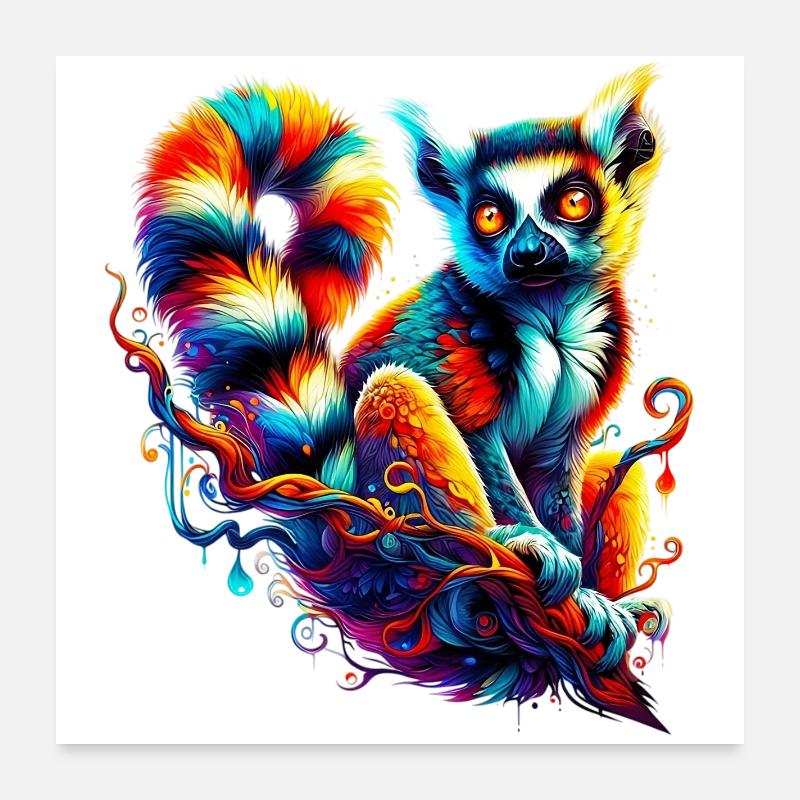 Lémurien Poster 60 x 60 cm