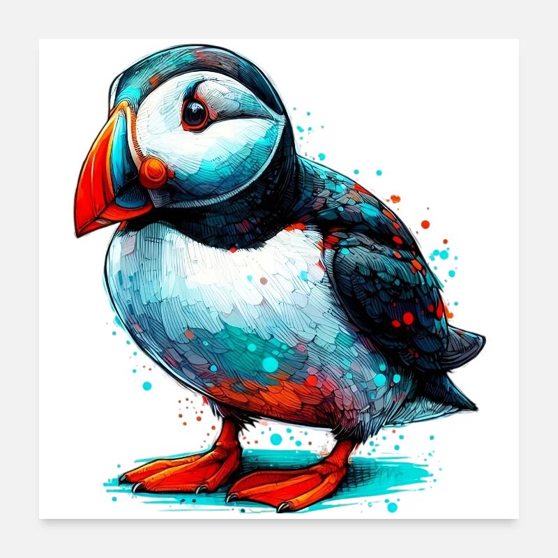 Papageitaucher Poster 60x60 cm
