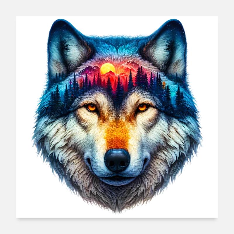 Wolf Poster 60x60 cm