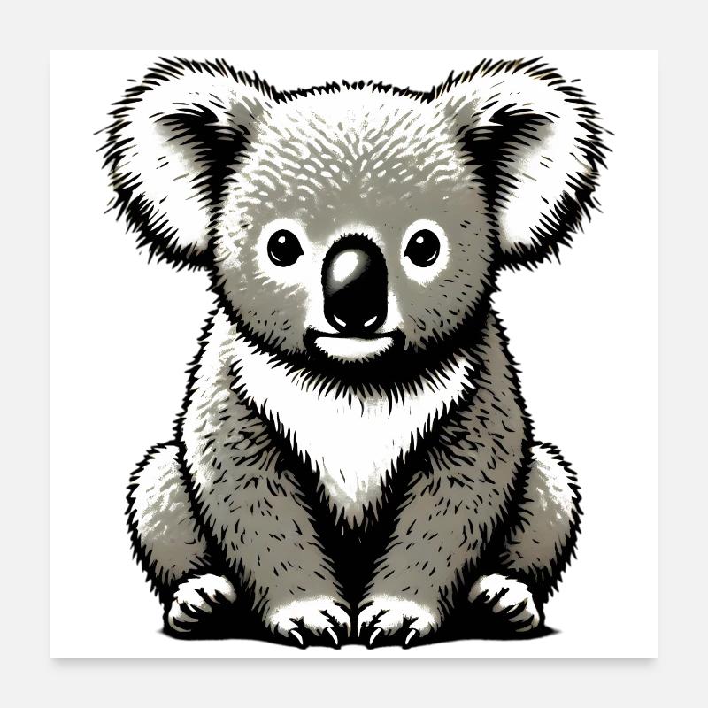 Koala - Poster 60 x 60 cm - blanc