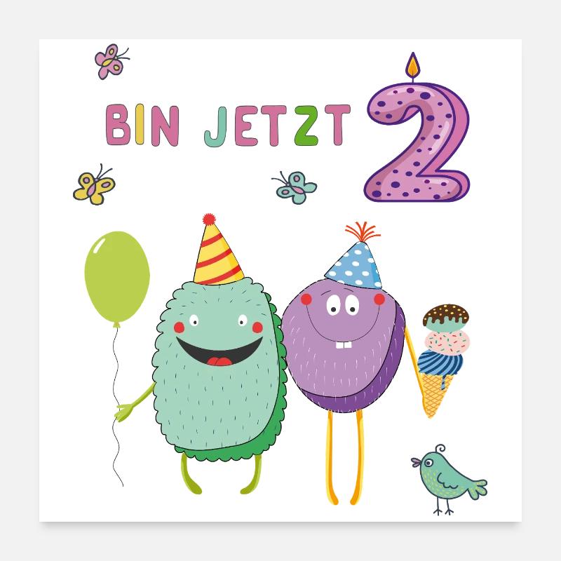 Fille d’anniversaire Poster 60 x 60 cm