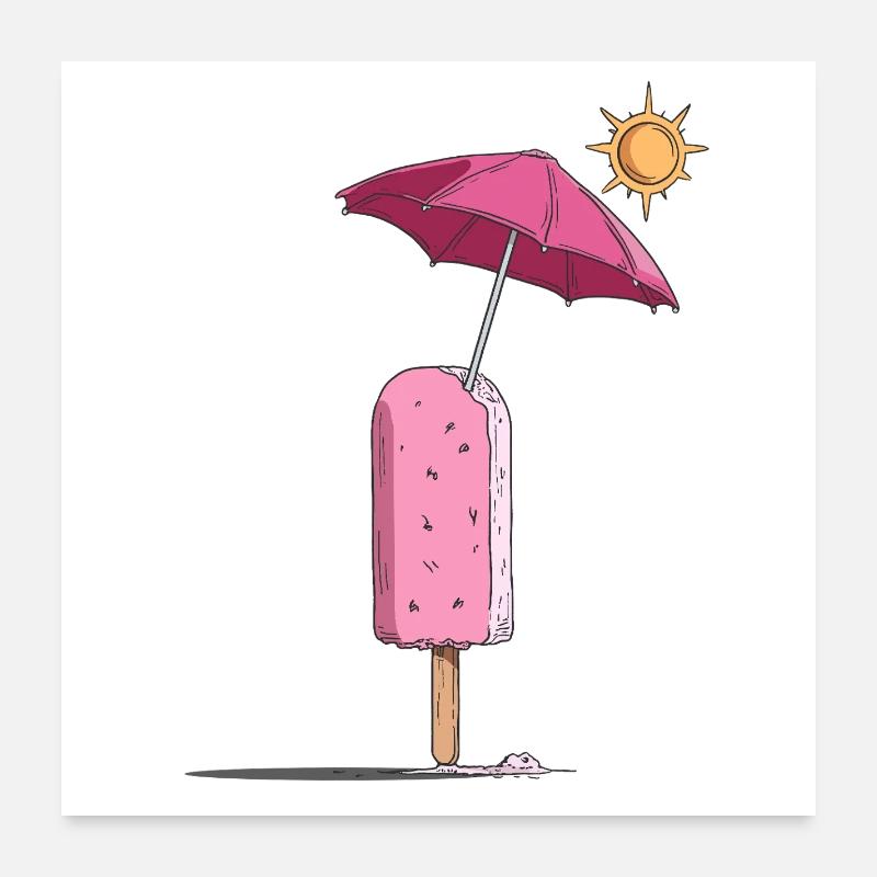 Eis-Sommertraum mit Sonnenschirm Poster 24" x 24" (60x60 cm)
