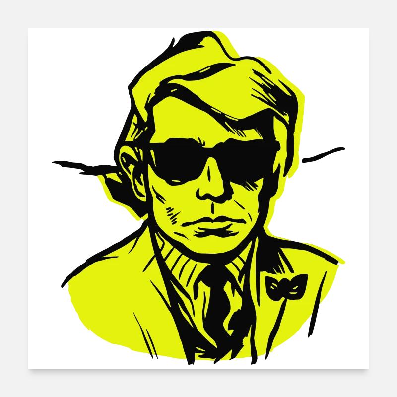 Man Art Illustration - Poster 60x60 cm - Weiß