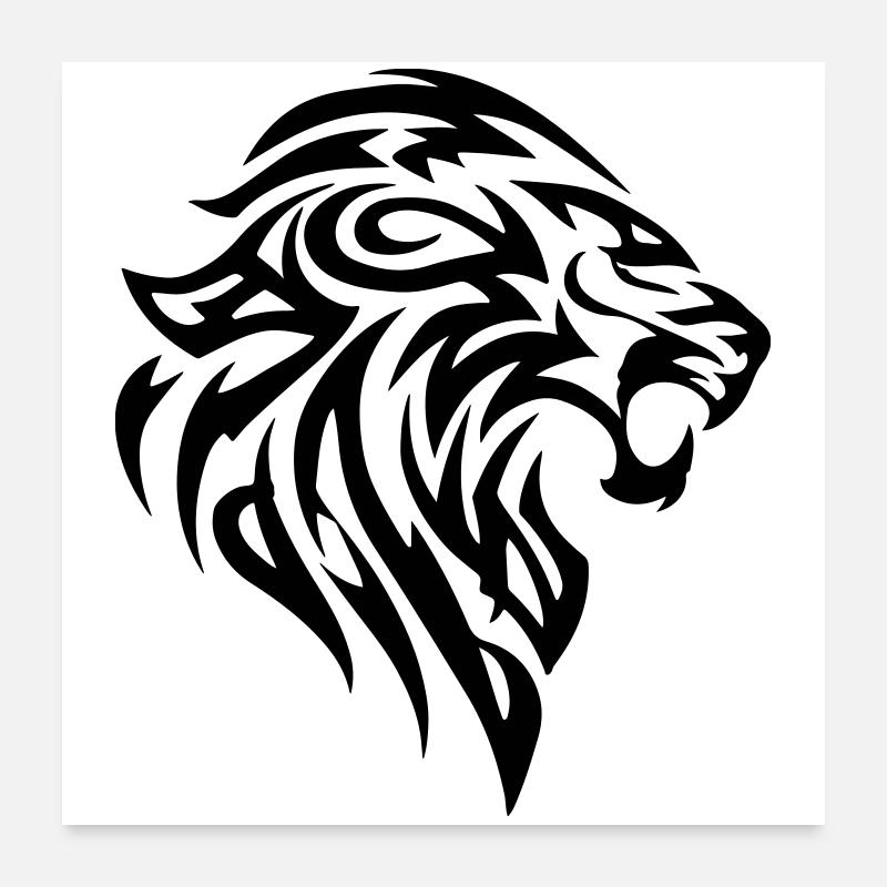 Löwe Tribal Poster 60x60 cm