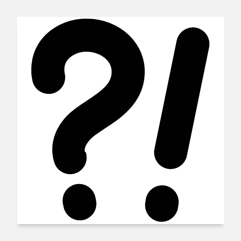 Points d’interrogation et points d’exclamation Poster 60 x 60 cm