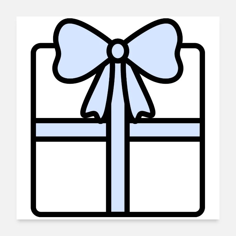 Elegante Geschenkbox mit Band Poster 60x60 cm