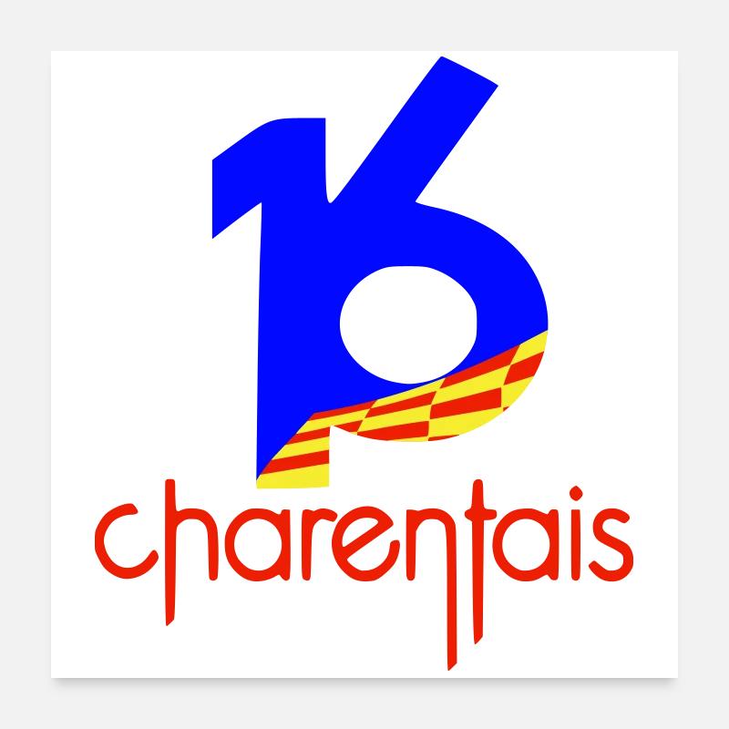 16 Charentais Blue Red Poster 24" x 24" (60x60 cm)