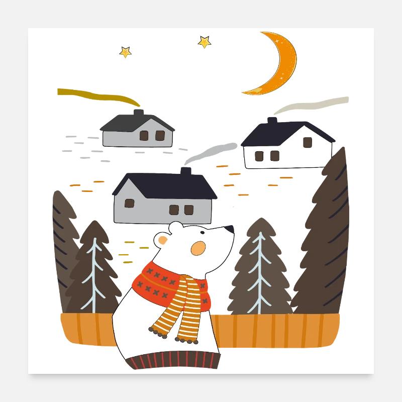 Nordic bear in winter Poster 24" x 24" (60x60 cm)