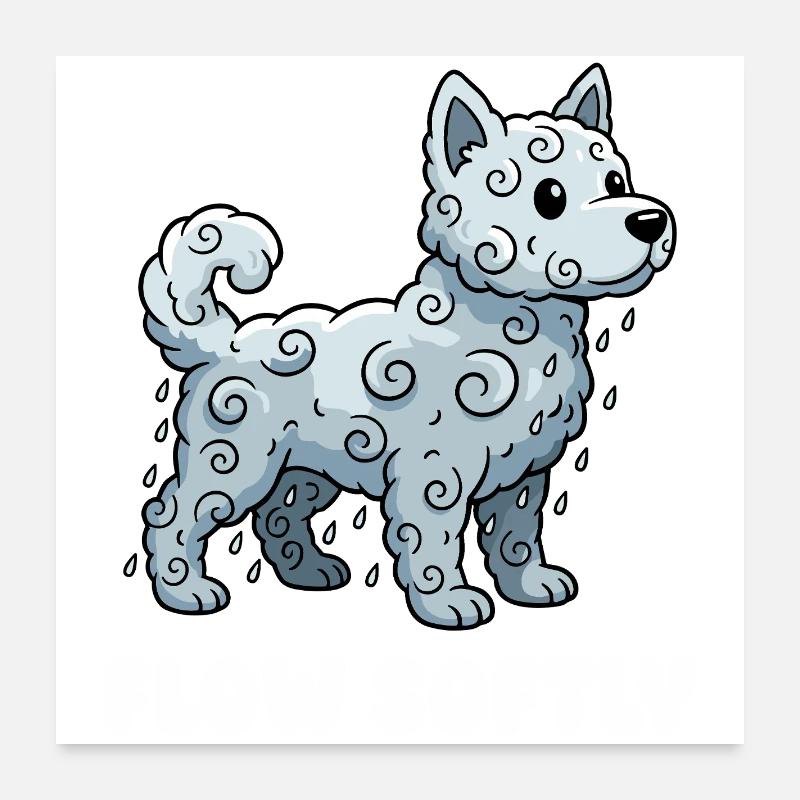 Cloud Dog Flow Gentle Poster 24" x 24" (60x60 cm)