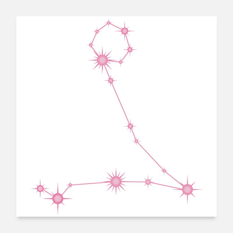 Fischestern Sternbild Sternzeichen Pastellrosa Poster 60x60 cm