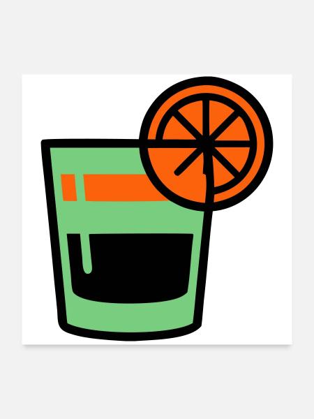 Cocktail Glass Logo - Poster 24" x 24" (60x60 cm) - white - Front