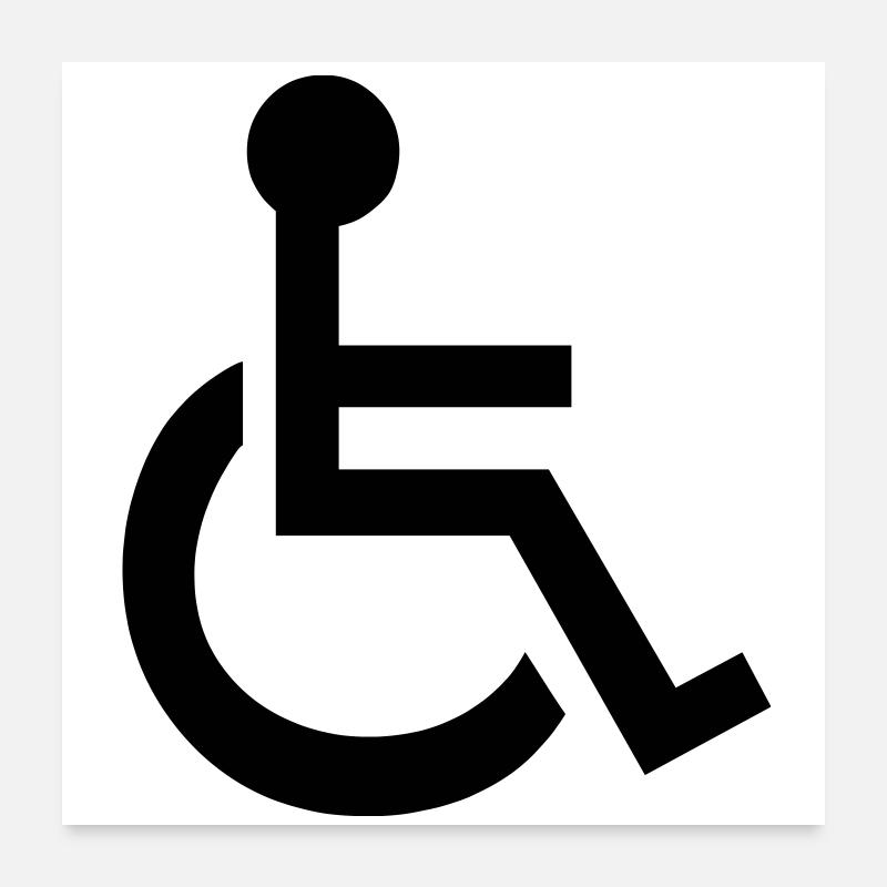 Handicapés symbole de fauteuil roulant Poster 60 x 60 cm